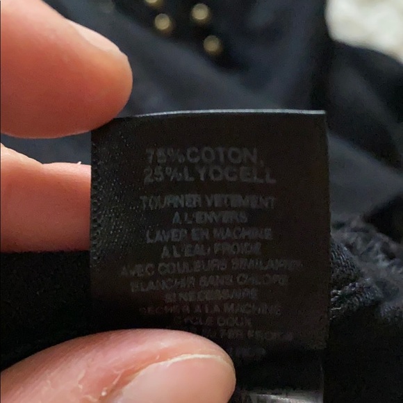 Sanctuary Black Studded Jean Jacket Size Medium - Picture 5 of 5